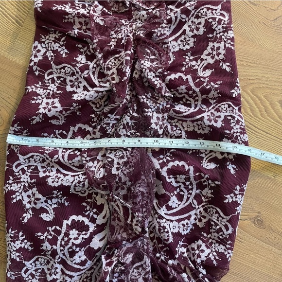 Wayf Red Plunge Neck Maxi Dress with Flutter Sleeves - Picture 5 of 15